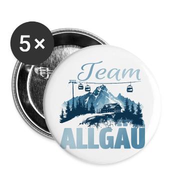 Team Allgäu - Buttons klein 25 mm (5er Pack) - Weiß - Vorne