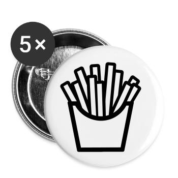Pommes frites - Buttons klein 25 mm (5er Pack) - Weiß - Vorne