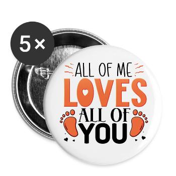 Baby loading babes women mother design newborn - Buttons small 1''/25 mm (5-pack) - white - Front