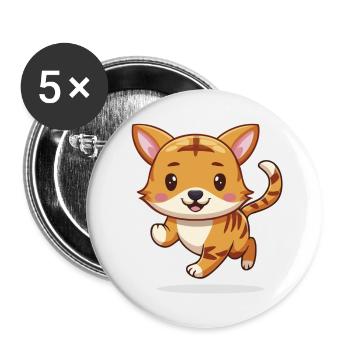Tigerinchen – The little tomboy! - Buttons small 1''/25 mm (5-pack) - white - Front