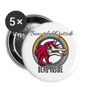 Beautiful Outside, Dead Inside - Buttons small 1''/25 mm (5-pack) - white - Front