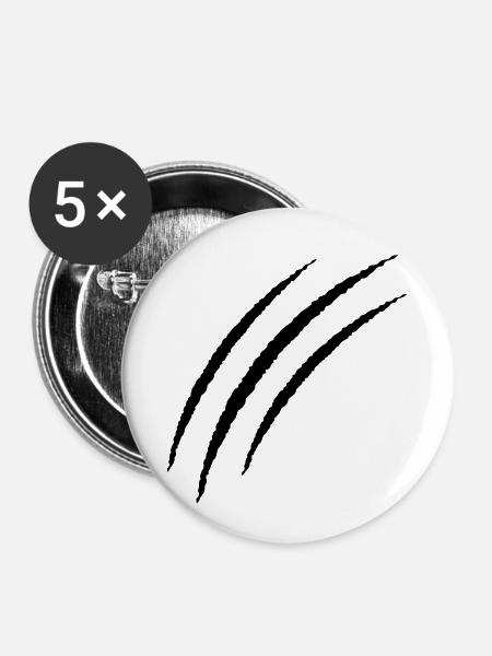 krallen - Buttons klein 25 mm (5er Pack) - Weiß