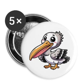 Pelican - Buttons small 1''/25 mm (5-pack) - white - Front