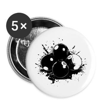 Billiard Balls Street Art - Buttons small 1''/25 mm (5-pack) - white - Front