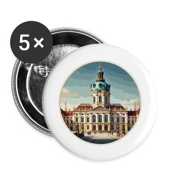 Château de Charlottenburg - Lot de 5 petits badges (25 mm) - blanc - Devant