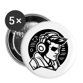 Amateurs de jeux - Lot de 5 petits badges (25 mm) - blanc - Devant