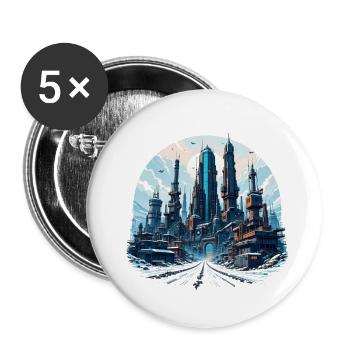 Future city 1054351311 - Buttons klein 25 mm (5er Pack) - Weiß - Vorne