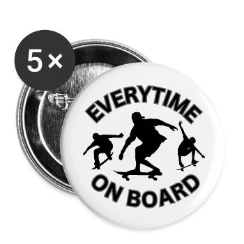 EVERYTIME ON BOARD - Buttons klein 25 mm (5er Pack) - Weiß - Vorne