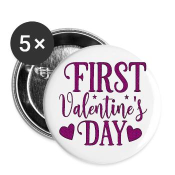 xoxo love you amore Blumen Frauen Valentinstag 14 - Buttons klein 25 mm (5er Pack) - Weiß - Vorne