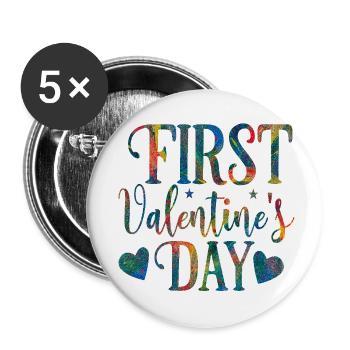 xoxo love you amore Blumen Frauen Valentinstag 14 - Buttons klein 25 mm (5er Pack) - Weiß - Vorne