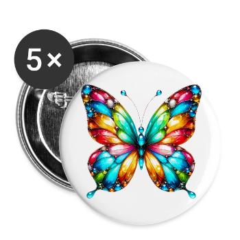 Butterfly - Buttons small 1''/25 mm (5-pack) - white - Front