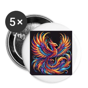Renaître de ses cendres comme le phénix - Lot de 5 petits badges (25 mm) - blanc - Devant