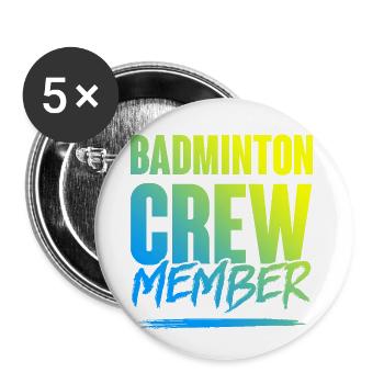 Badminton Crew - Buttons klein 25 mm (5er Pack) - Weiß - Vorne