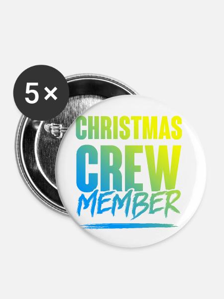 Christmas Crew - Buttons klein 25 mm (5er Pack) - Weiß