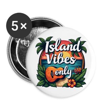 ÎLE - Lot de 5 petits badges (25 mm) - blanc - Devant