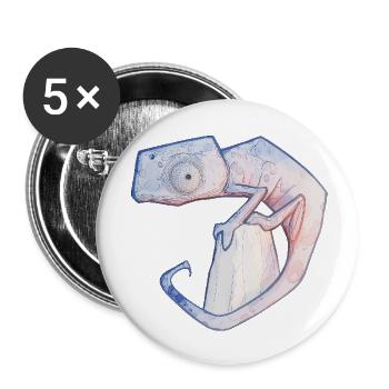 Chameleon - Buttons small 1''/25 mm (5-pack) - white - Front