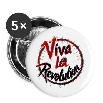 viva la revolution - Buttons klein 25 mm (5er Pack) - Weiß - Vorne