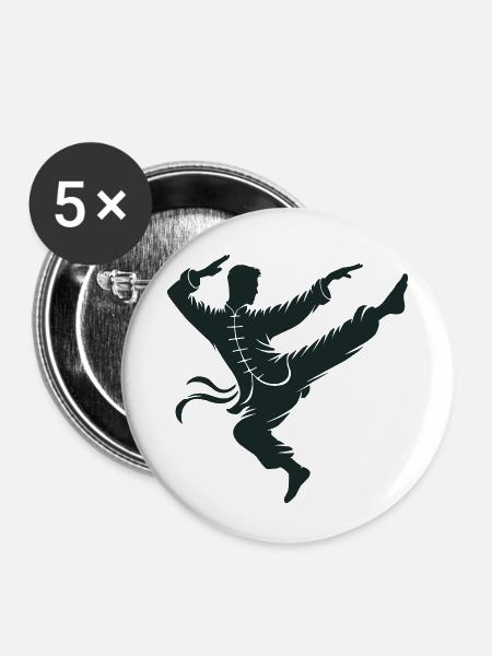 karate - Buttons klein 25 mm (5er Pack) - Weiß