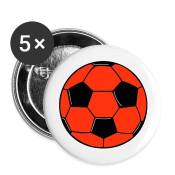 Fußball - Buttons klein 25 mm (5er Pack) - Weiß - Vorne