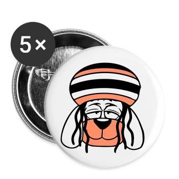 Dog Reggae Dreadlocks Hat Chill Relaxed Cool - Buttons small 1''/25 mm (5-pack) - white - Front