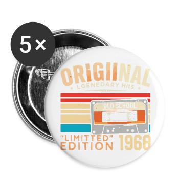 Original 1968, Legendary since 1968 Vintage 1968 - Buttons small 1''/25 mm (5-pack) - white - Front