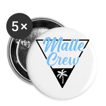 Malle Crew Mallorca - Buttons klein 25 mm (5er Pack) - Weiß - Vorne