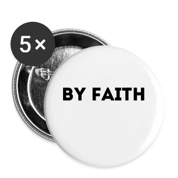 Walk by Faith: Christian Clothing - Buttons small 1''/25 mm (5-pack) - white - Front