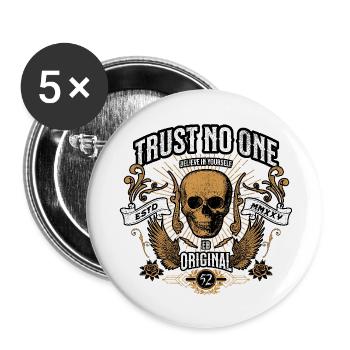 Trust No One - Buttons klein 25 mm (5er Pack) - Weiß - Vorne