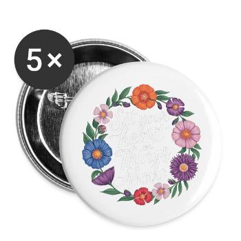 Set Your Heart On Things Above 3 - Buttons klein 25 mm (5er Pack) - Weiß - Vorne
