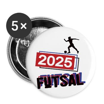 Futsal Spielerin Team Turnier Mannschaft 2025 - Buttons klein 25 mm (5er Pack) - Weiß - Vorne