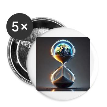 Our time is running out! (A) - Buttons small 1''/25 mm (5-pack) - white - Front
