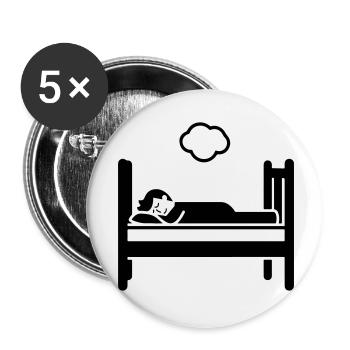 Schlafen Bett - Buttons klein 25 mm (5er Pack) - Weiß - Vorne