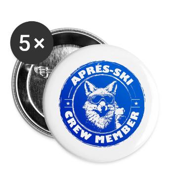 Fuchs Apres Ski Team Spruch - Buttons klein 25 mm (5er Pack) - Weiß - Vorne