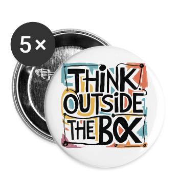 Think outside the box - Motivation - Alternative - Buttons small 1''/25 mm (5-pack) - white - Front