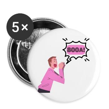800A ! - Lot de 5 petits badges (25 mm) - blanc - Devant