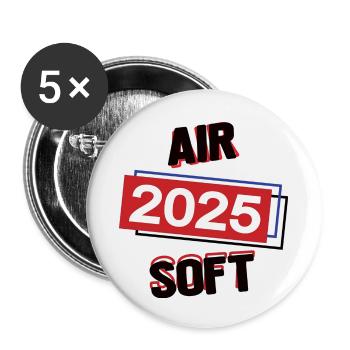 Airsoft Spielerin Airsoftspielerin 2025 - Buttons klein 25 mm (5er Pack) - Weiß - Vorne