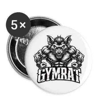 GymRat Intense - Buttons small 1''/25 mm (5-pack) - white - Front