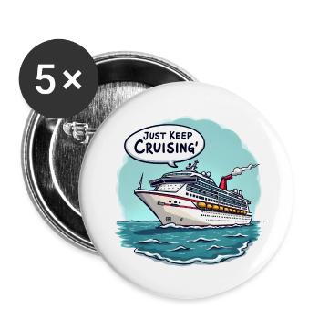 Continuez simplement à naviguer" - Lot de 5 petits badges (25 mm) - blanc - Devant