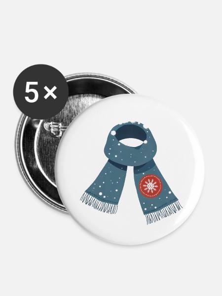 Schal - Buttons klein 25 mm (5er Pack) - Weiß