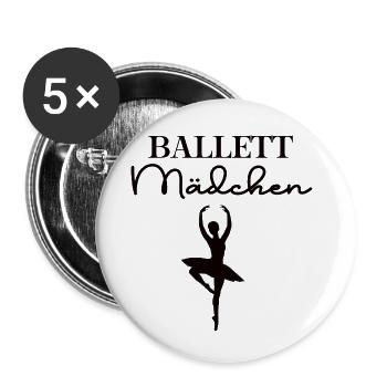 Ballettmädchen Ballet Tänzerin Ballett Mädchen - Buttons klein 25 mm (5er Pack) - Weiß - Vorne