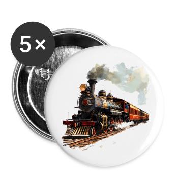 Steam locomotives awaken childhood memories - Buttons small 1''/25 mm (5-pack) - white - Front