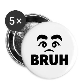 Bruh-Augenbraue - Buttons klein 25 mm (5er Pack) - Weiß - Vorne