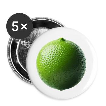 Frische Limette – Minimalistische Natur - Buttons klein 25 mm (5er Pack) - Weiß - Vorne