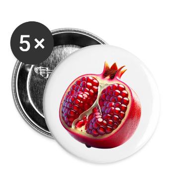 Pomegranate – Juicy elegance - Buttons small 1''/25 mm (5-pack) - white - Front
