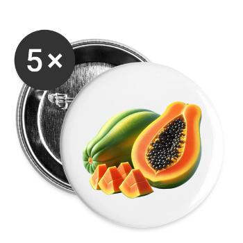 Papaya - Buttons klein 25 mm (5er Pack) - Weiß - Vorne