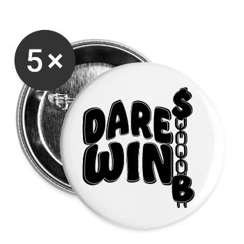 Cash Dollar Dare Win - Buttons small 1''/25 mm (5-pack) - white - Front