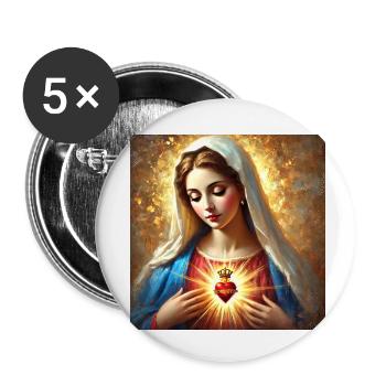 Holly Mary Maria Madonna Mariana Virgin Mary Holy - Buttons small 1''/25 mm (5-pack) - white - Front