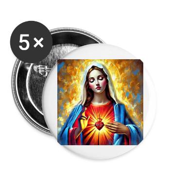 Holly Mary Maria Madonna Mariana Virgin Mary Holy - Buttons small 1''/25 mm (5-pack) - white - Front