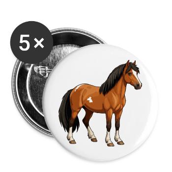 New Forest Pony-Rolle - Buttons klein 25 mm (5er Pack) - Weiß - Vorne
