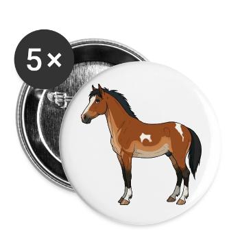 Dartmoor-Pferd - Buttons klein 25 mm (5er Pack) - Weiß - Vorne